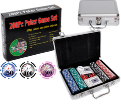 🎲 Набір для покеру в алюмінієвому кейсі на 200 фішок з номіналом 200N 200N фото
