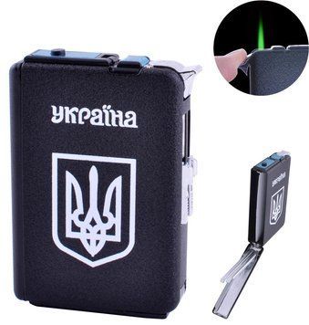 Портсигар + запальничка на 10 сигарет Україна (Турбо полум'я) HL-153 HL-153 фото