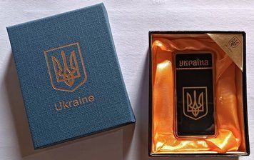 Запальничка в подарунковій упаковці Герб України 🇺🇦 (Гостре полум'я) HL-124-1 HL-124-1  фото