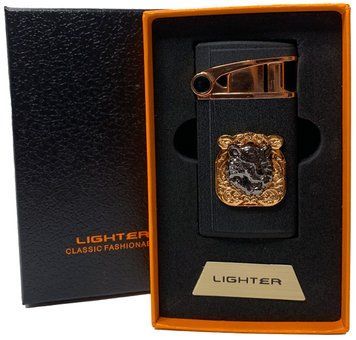 Газова запальничка "Тигри" (Турбо полум'я 🚀, подарункова коробка 🎁) Jiebao Lighter HL-503 Black-mate HL-503-Black-mate фото