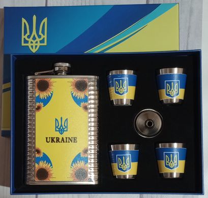 Подарочный набор MOONGRASS 6в1 с флягой, рюмками, лейкой UKRAINE 🇺🇦 WKL-074 WKL-074 фото