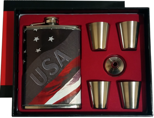Подарочный набор с флягой для алкоголя и рюмками "USA" D501 D501 фото