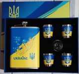 Подарочный набор MOONGRASS 6в1 с флягой, рюмками, лейкой UKRAINE 🇺🇦 WKL-075 WKL-075 фото