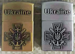 Запальничка газова Україна (Звичайне полум'я 🔥, Кремнієва, 2 кольори) HL-4550-2 HL-4550-2 фото