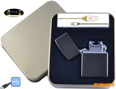 Електроімпульсна запальничка в металевій упаковці JIN LUN (USB) №4839-2
