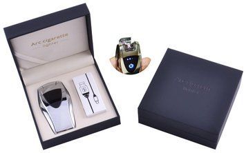 Электроимпульсная зажигалка в подарочной упаковке ArcCigarette (Двойная молния, USB) HL-39 Silver HL-39 Silver фото