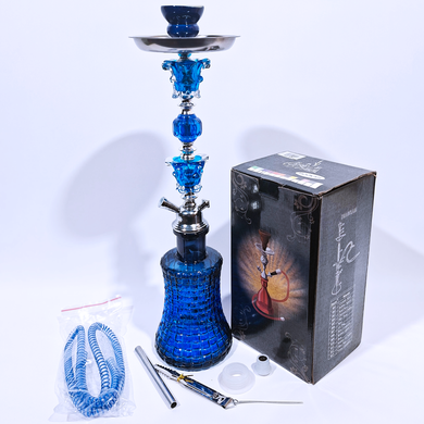 Кальян полный комплект HOOKAH (50 см) &mdash; Синий / Кристалл H3208 H3208 Blue / Silver фото