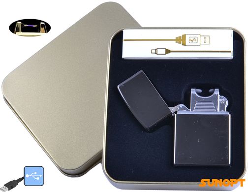 Электроимпульсная зажигалка в металлической упаковке JIN LUN (USB) №4839-2 4839-2 фото