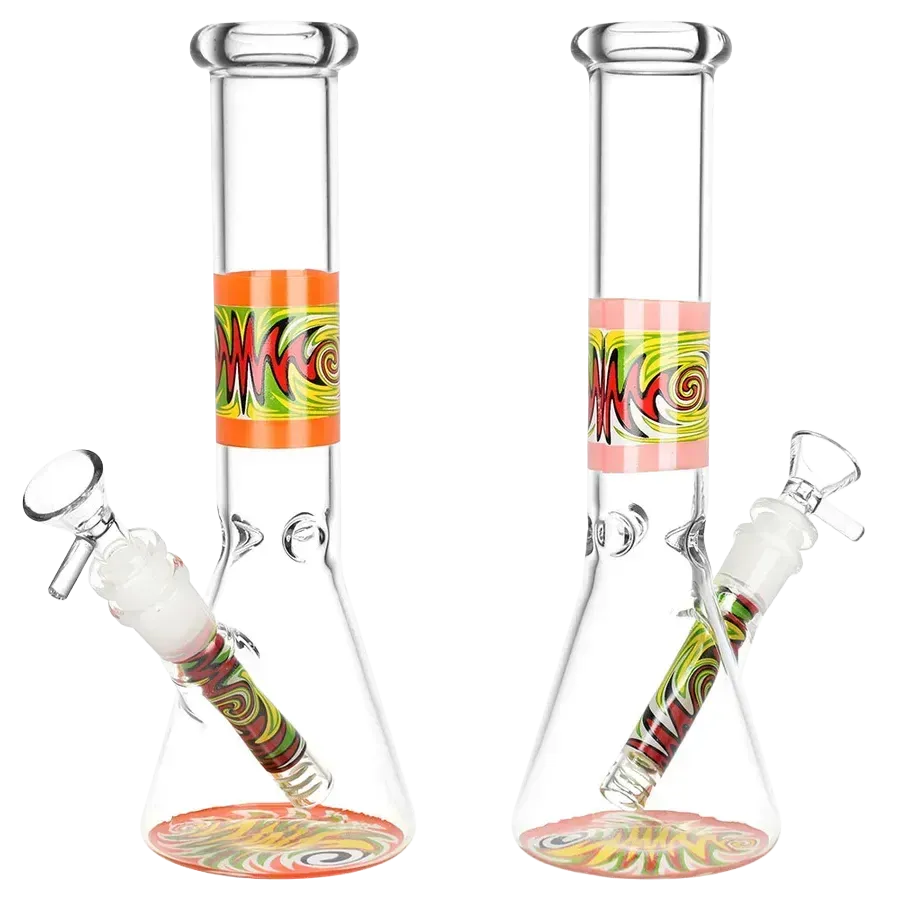 Стеклянный бонг Beaker Wig Wag Stripe