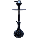 Стильний чорний кальян Hookah з текстурною шахтою та графічною колбою &mdash; 48 см H3203 H3203 Black фото