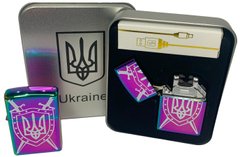 Дугова електроімпульсна USB запальничка ⚡️Україна (металева коробка) HL-446-Rainbow HL-446-Rainbow фото