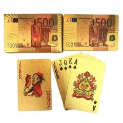 Карты игральные пластиковые🃏 500 евро/ 54 шт/ 408-12 золотые 408-12-золоті фото