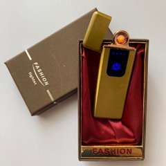 USB ⚡️ Запальничка з підсвічуванням FASHION у подарунковій упаковці (Спіраль розжарювання) USB-102 Gold USB-102 Gold фото