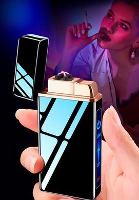 Дугова електроімпульсна USB - Газова запальничка 2в1 ⚡️🚀 (індикатор заряду🔋, ліхтарик) HL-419 Black matte HL-419-Black-matte фото