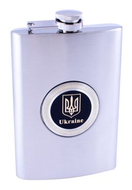 Фляга из пищевой нержавеющей стали (256мл/ 9oz.) Герб Украины 🇺🇦 NS-9A 🇺🇦 NS-9A🇺🇦 фото