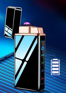 Дугова електроімпульсна USB - Газова запальничка 2в1 ⚡️🚀 (індикатор заряду🔋, ліхтарик) HL-419 Black matte HL-419-Black-matte фото