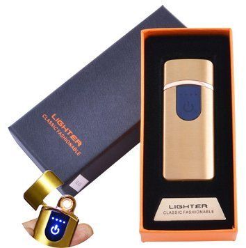 USB зажигалка в подарочной упаковке Lighter (Спираль накаливания) HL-43 Gold HL-43 Gold фото