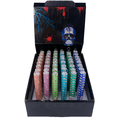 Стеклянная трубка One Hitter с принтом "Sugar Skull" и ершиком для чистки DK-8 DK-8 фото