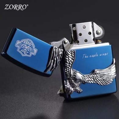 Запальничка бензинова "ZORRO LOVER" Eagle Wings silver HL-306 HL-306 фото