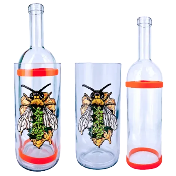 Стеклянный водный бонг Bee 33 см