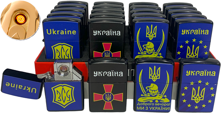 USB Зажигалка ⚡️ Украинская символика (спираль накаливания) HL-479 HL-479 фото