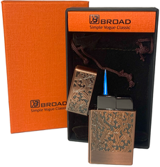 Газова запальничка вітрозахисна в подарунковій коробці 🎁(Гостре полум'я 🚀) BROAD HL-538-Red Bronze HL-538-Red Bronze фото