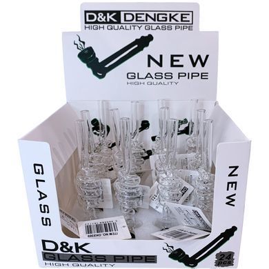 Спиральная стеклянная трубка для курения ☘️ (14 см) D&K DENGKE DK-8569 DK-8569 фото