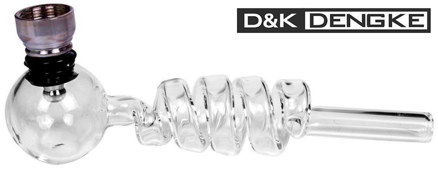 Спиральная стеклянная трубка для курения ☘️ (14 см) D&K DENGKE DK-8569 DK-8569 фото