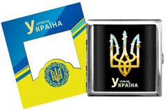 Портсигар на 20 сигарет металевий Герб України YH-12-1 YH-12-1 фото