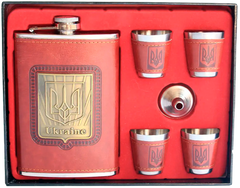 Подарунковий набір фляга з чарками та лійкою Україна D472 D472 фото