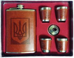 Подарунковий набір фляга з чарками та лійкою Україна D478 D478 фото