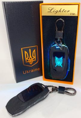 Електрична запальничка - брелок Україна (з USB-зарядкою та підсвічуванням⚡️) HL-471 Black mate HL-471-Black-mate фото