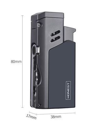 Газовая зажигалка HONEST для сигар (турбо-пламя, пробойник и игла) HL-854 Pearl Grey HL-854 Pearl Grey фото