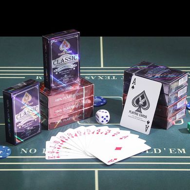 Карты игральные пластиковые для покера "CLASSIC" Колода 54 листа №395-12 395-12 фото