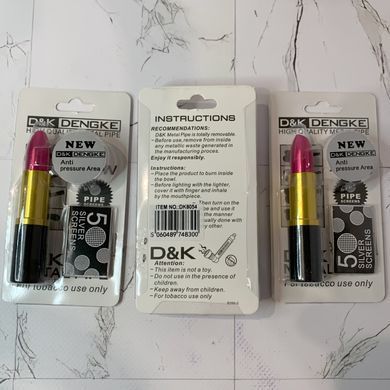 Металева курильна трубка Помада💄DK8054 DK8054 фото