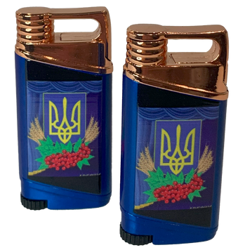 Газова запальничка "Герб України з калиною та колосом" | Патріотична | Гостре полум'я HL-314 HL-314 "Герб України з калиною та колосом"  фото