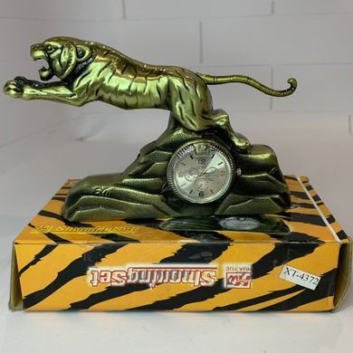 Запальничка подарункова, сувенірна з годинником Тигр 🐅 4372 4372 фото