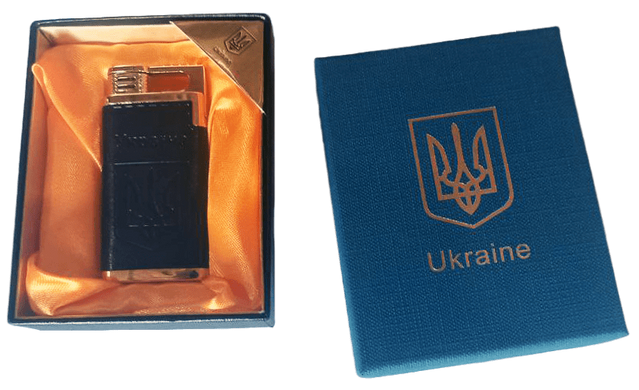 Зажигалка в подарочной коробке Украина 🇺🇦 (Острое пламя) HL-323-1 Черная HL-323-1-чорна фото
