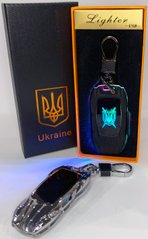 Електрична запальничка - брелок Україна (з USB-зарядкою та підсвічуванням⚡️) HL-471 Silver HL-471-Silver фото
