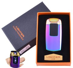 Электроимпульсная зажигалка в подарочной упаковке Lighter (Двойная молния, USB) №HL-40 Хамелеон 955743008 фото