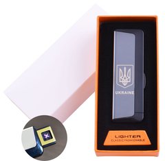 Електроімпульсна запальничка в подарунковій упаковці Ukraine (Подвійна блискавка, USB) HL-62 Black HL-62-Black фото