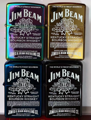 Зажигалка бензиновая в подарочной коробке 🎁 "Jim Beam" Бензин, кремень, фитиль JIANTAI HL-453 HL-453 фото
