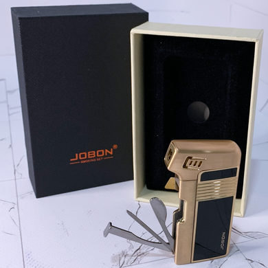 Газовая зажигалка JOBON для трубки (со встроенными инструментами) HL-848 Gold HL-848 Gold фото