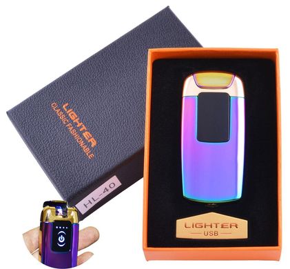 Електроімпульсна запальничка в подарунковій упаковці Lighter (Подвійна блискавка, USB) №HL-40 Хамелеон 955743008 фото