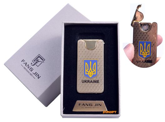 USB зажигалка в подарочной упаковке "Герб Украины" (Двухсторонняя спираль накаливания) №4795 4795 фото