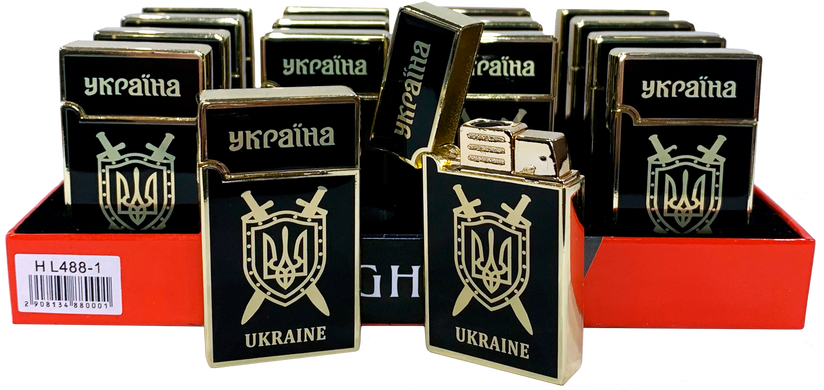Зажигалка газовая Украина (Острое пламя 🚀) HL-488-1 HL-488-1 фото