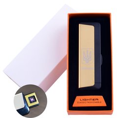 Електроімпульсна запальничка в подарунковій упаковці Ukraine (Подвійна блискавка, USB) HL-62 Gold HL-62-Gold фото