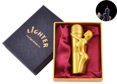 Запальничка в подарунковій коробці Дівчина на Мікрофоні (Турбо полум'я) XT-61 Gold XT-61 Gold фото