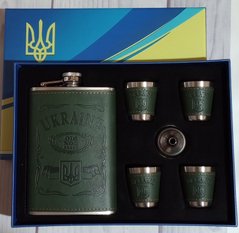 Подарочный набор MOONGRASS 6в1 с флягой, рюмками, лейкой UKRAINE 🇺🇦 WKL-080 WKL-080 фото