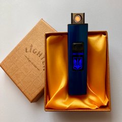 USB ⚡️ Зажигалка с подсветкой Герб Украины 🇺🇦 в подарочной упаковке (Спираль накаливания) UA-45 blue UA-45-blue фото